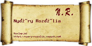 Nyáry Rozália névjegykártya